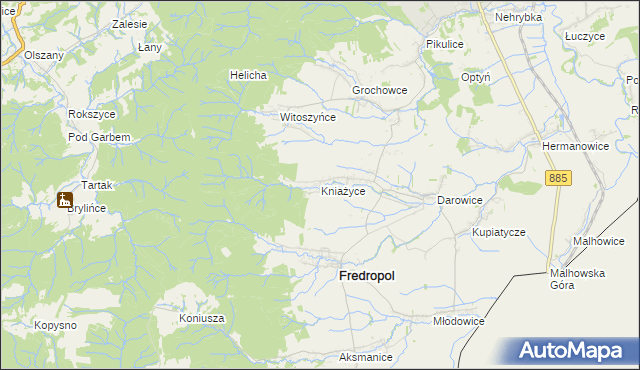 mapa Kniażyce, Kniażyce na mapie Targeo