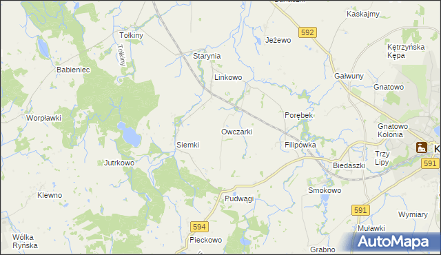 mapa Owczarki gmina Kętrzyn, Owczarki gmina Kętrzyn na mapie Targeo
