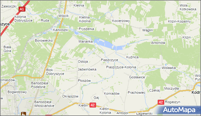 mapa Piaszczyce, Piaszczyce na mapie Targeo