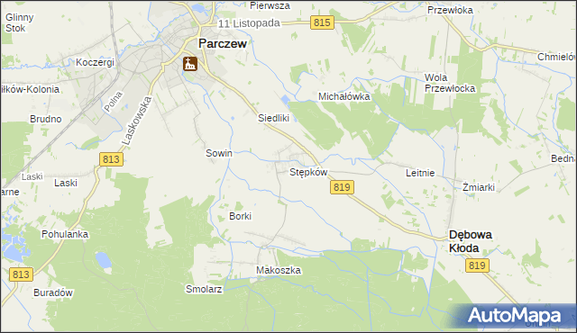mapa Stępków, Stępków na mapie Targeo