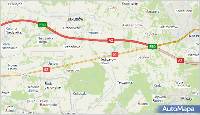 mapa Jędrzejów Nowy, Jędrzejów Nowy na mapie Targeo