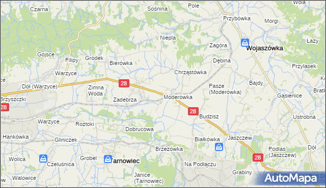 mapa Moderówka, Moderówka na mapie Targeo