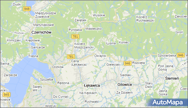 mapa Okrajnik, Okrajnik na mapie Targeo