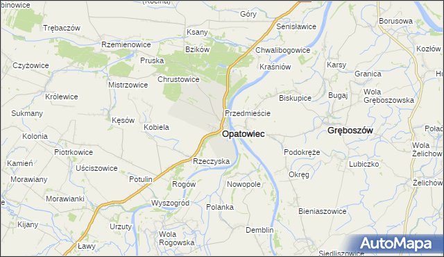 mapa Opatowiec powiat kazimierski, Opatowiec powiat kazimierski na mapie Targeo