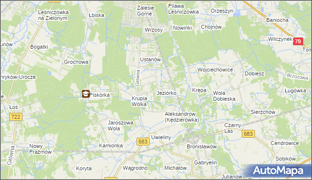 mapa Jeziórko gmina Prażmów, Jeziórko gmina Prażmów na mapie Targeo