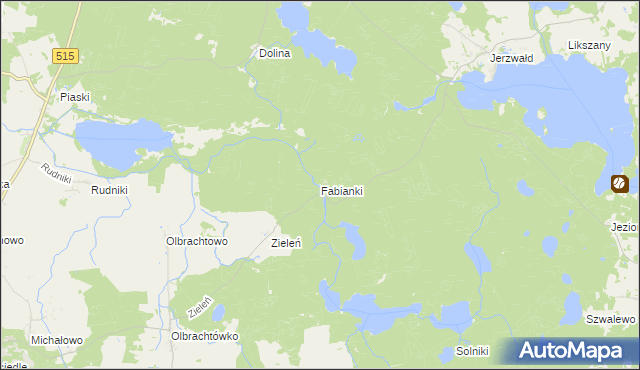 mapa Fabianki gmina Susz, Fabianki gmina Susz na mapie Targeo