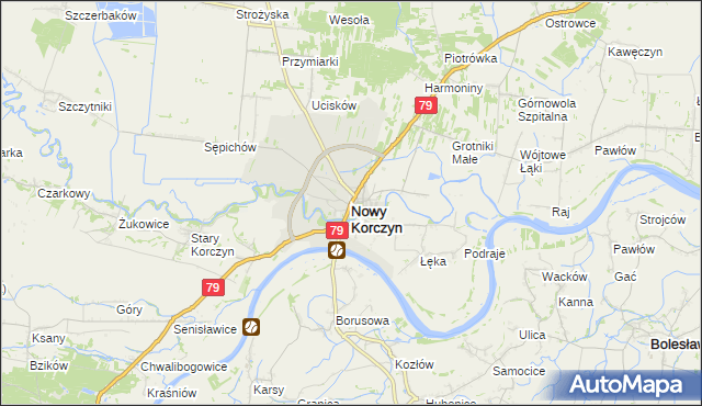 mapa Nowy Korczyn, Nowy Korczyn na mapie Targeo