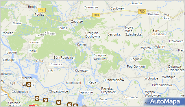 mapa Przeginia Narodowa, Przeginia Narodowa na mapie Targeo