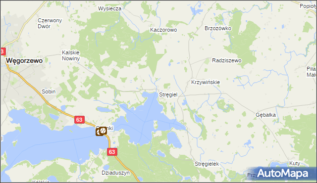 mapa Stręgiel, Stręgiel na mapie Targeo