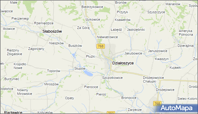 mapa Chmielów gmina Działoszyce, Chmielów gmina Działoszyce na mapie Targeo