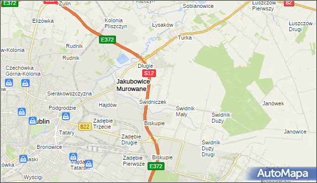mapa Biskupie-Kolonia gmina Wólka, Biskupie-Kolonia gmina Wólka na mapie Targeo