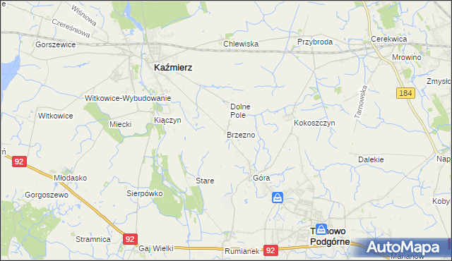 mapa Brzezno, Brzezno na mapie Targeo