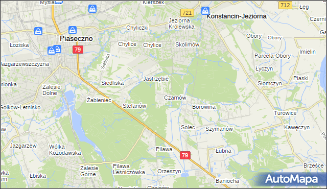 mapa Czarnów gmina Konstancin-Jeziorna, Czarnów gmina Konstancin-Jeziorna na mapie Targeo