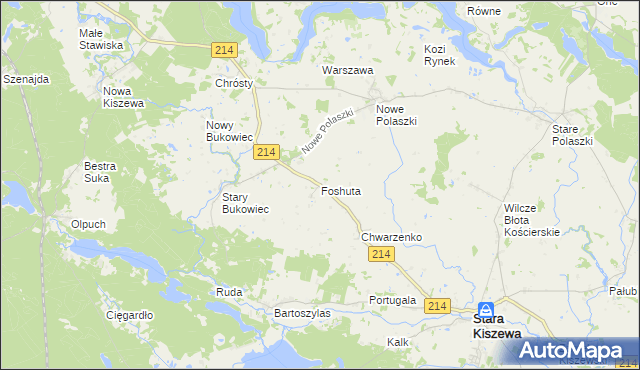 mapa Foshuta, Foshuta na mapie Targeo