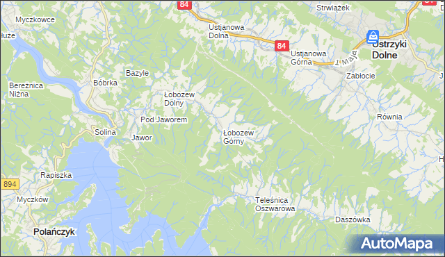 mapa Łobozew Górny, Łobozew Górny na mapie Targeo