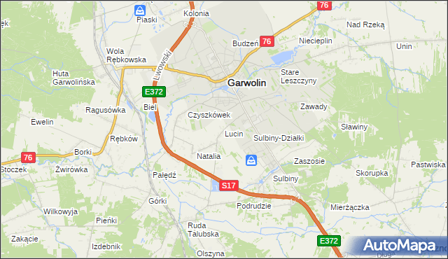 mapa Lucin gmina Garwolin, Lucin gmina Garwolin na mapie Targeo