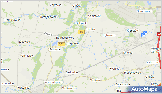 mapa Małkowice gmina Kąty Wrocławskie, Małkowice gmina Kąty Wrocławskie na mapie Targeo