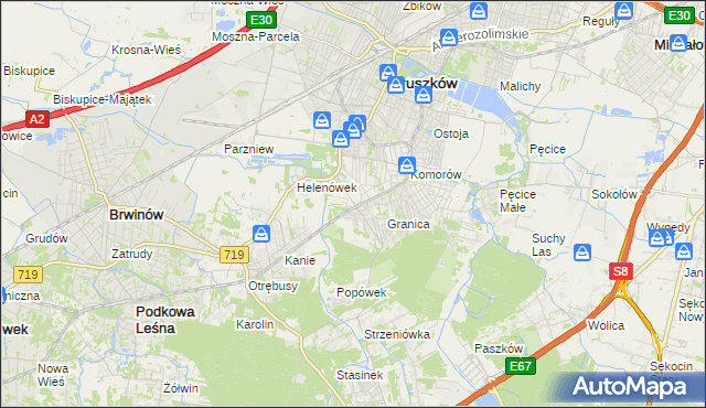 mapa Nowa Wieś gmina Michałowice, Nowa Wieś gmina Michałowice na mapie Targeo