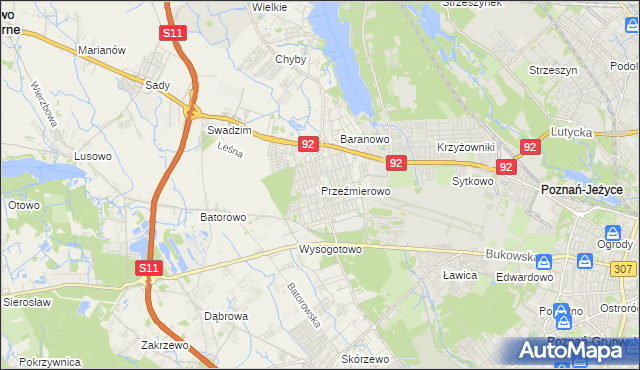 mapa Przeźmierowo, Przeźmierowo na mapie Targeo