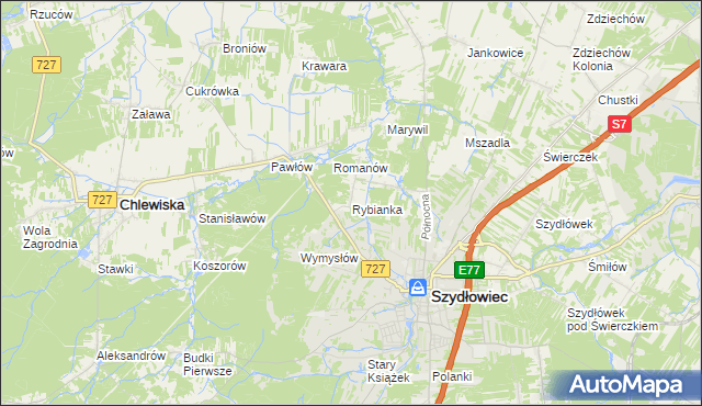 mapa Rybianka, Rybianka na mapie Targeo