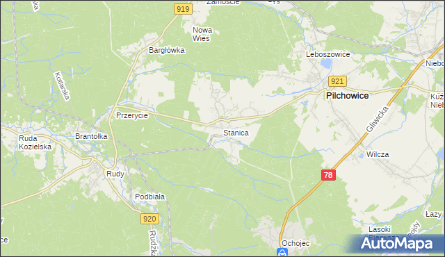 mapa Stanica, Stanica na mapie Targeo