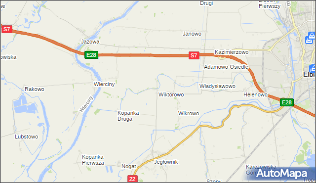 mapa Wiktorowo gmina Gronowo Elbląskie, Wiktorowo gmina Gronowo Elbląskie na mapie Targeo