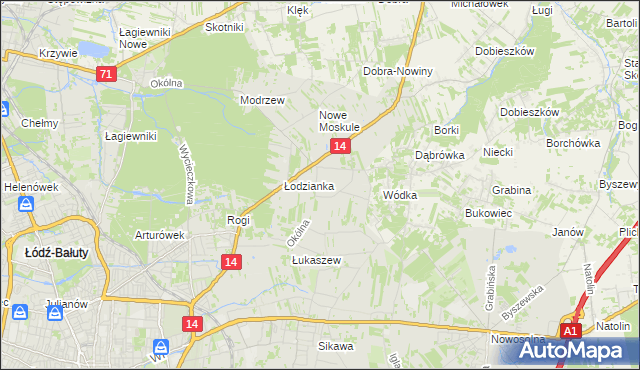 mapa Wilanów gmina Łódź, Wilanów gmina Łódź na mapie Targeo