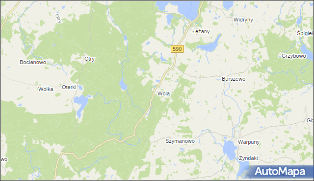 mapa Wola gmina Reszel, Wola gmina Reszel na mapie Targeo