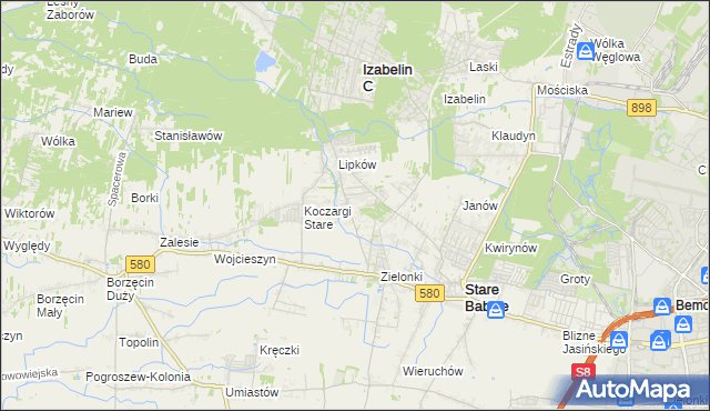 mapa Zielonki-Wieś, Zielonki-Wieś na mapie Targeo