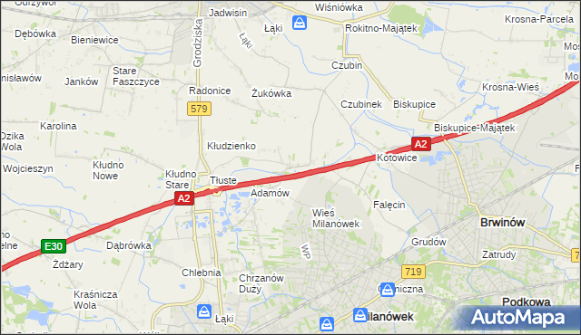 mapa Żuków gmina Grodzisk Mazowiecki, Żuków gmina Grodzisk Mazowiecki na mapie Targeo