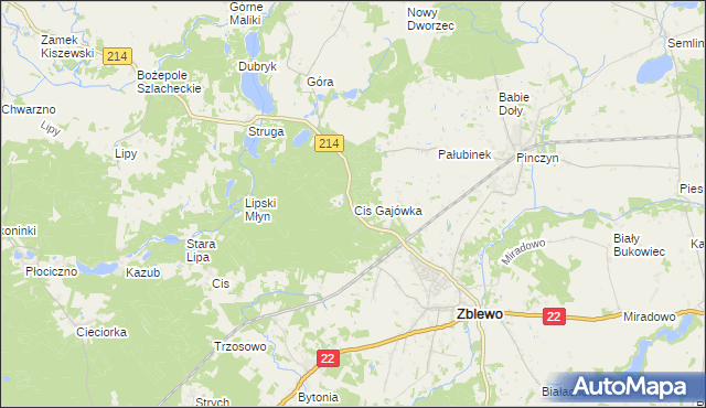 mapa Cis Gajówka, Cis Gajówka na mapie Targeo