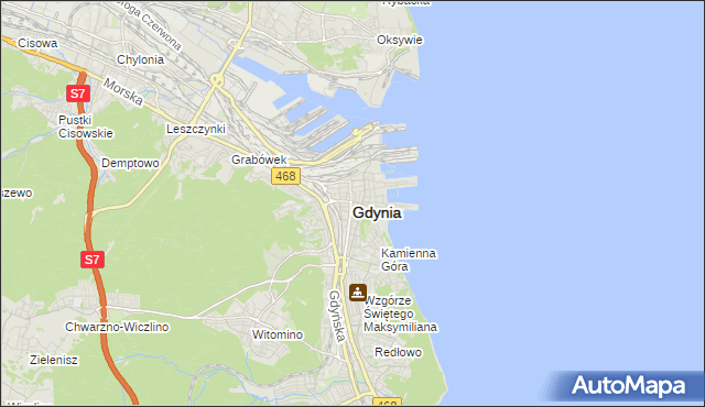 mapa Gdyni, Gdynia na mapie Targeo