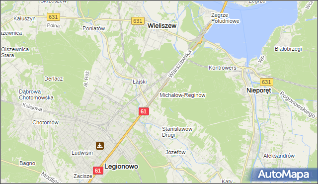 mapa Michałów-Reginów, Michałów-Reginów na mapie Targeo