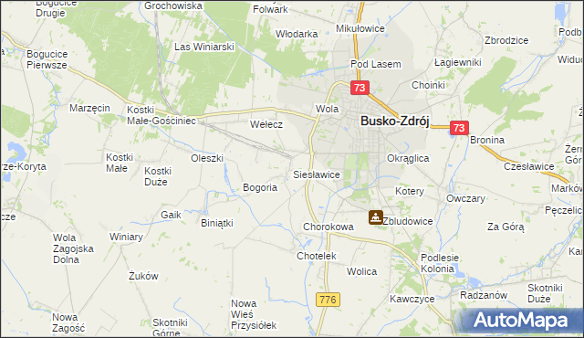 mapa Siesławice, Siesławice na mapie Targeo