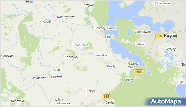 mapa Skrodzkie, Skrodzkie na mapie Targeo