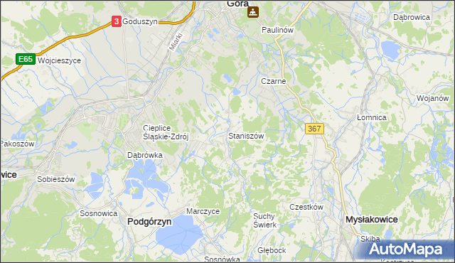 mapa Staniszów, Staniszów na mapie Targeo