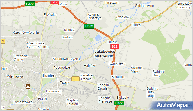 mapa Wólka powiat lubelski, Wólka powiat lubelski na mapie Targeo