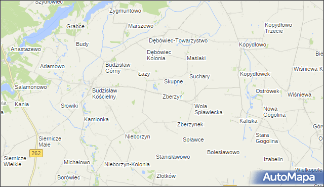 mapa Zberzyn, Zberzyn na mapie Targeo