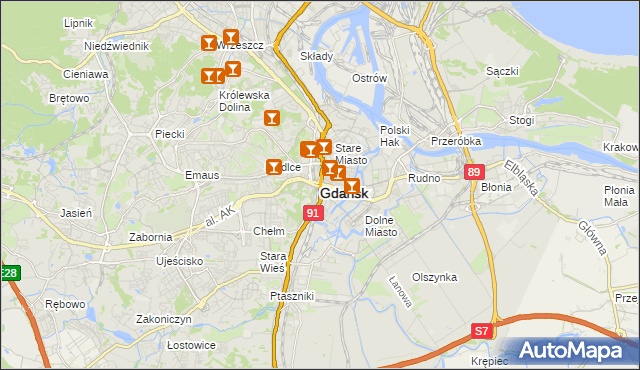 mapa Gdańska, Gdańsk na mapie Targeo