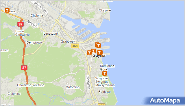 mapa Gdyni, Gdynia na mapie Targeo