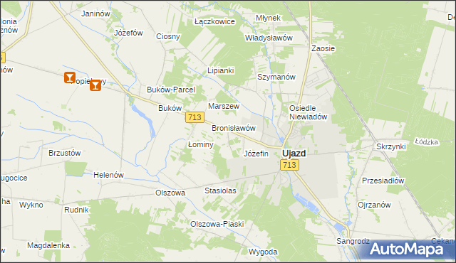 mapa Konstancin gmina Ujazd, Konstancin gmina Ujazd na mapie Targeo