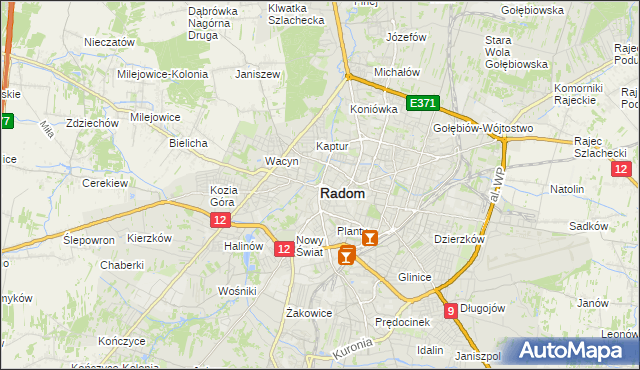 mapa Radomia, Radom na mapie Targeo