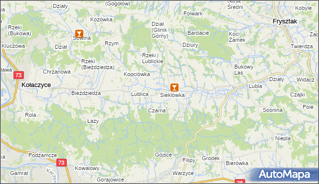 mapa Sieklówka, Sieklówka na mapie Targeo