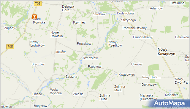 mapa Stary Rzędków, Stary Rzędków na mapie Targeo