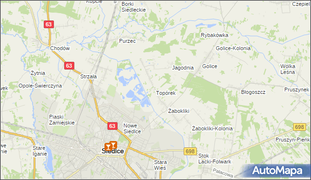 mapa Topórek, Topórek na mapie Targeo