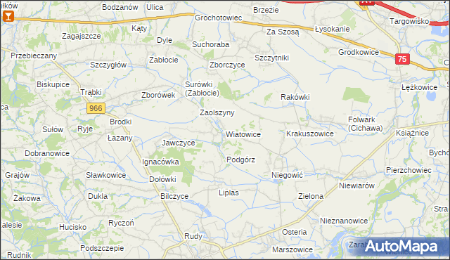 mapa Wiatowice, Wiatowice na mapie Targeo
