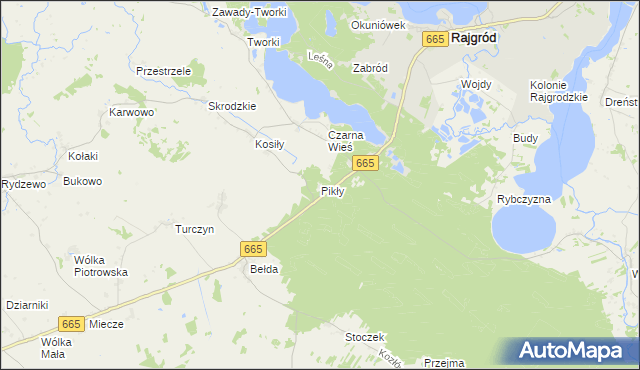 mapa Pikły, Pikły na mapie Targeo