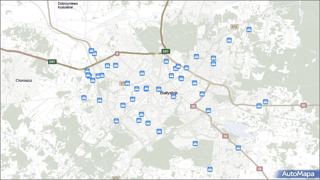 Motoryzacja w Białymstoku na mapie Targeo
