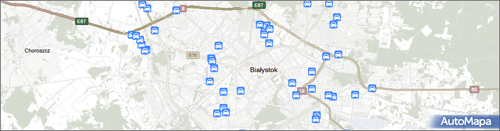 Motoryzacja w Białymstoku na mapie Targeo