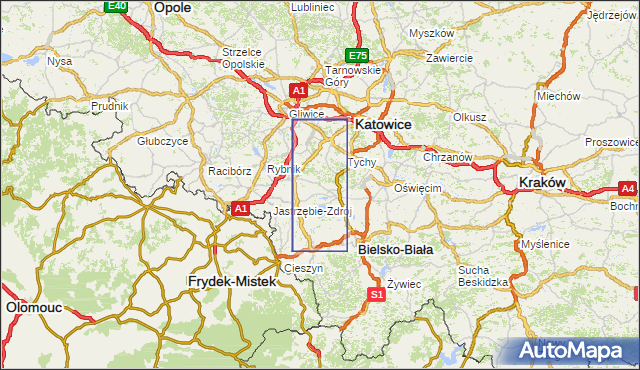 korki drogowe Droga krajowa nr 81 na mapie Targeo